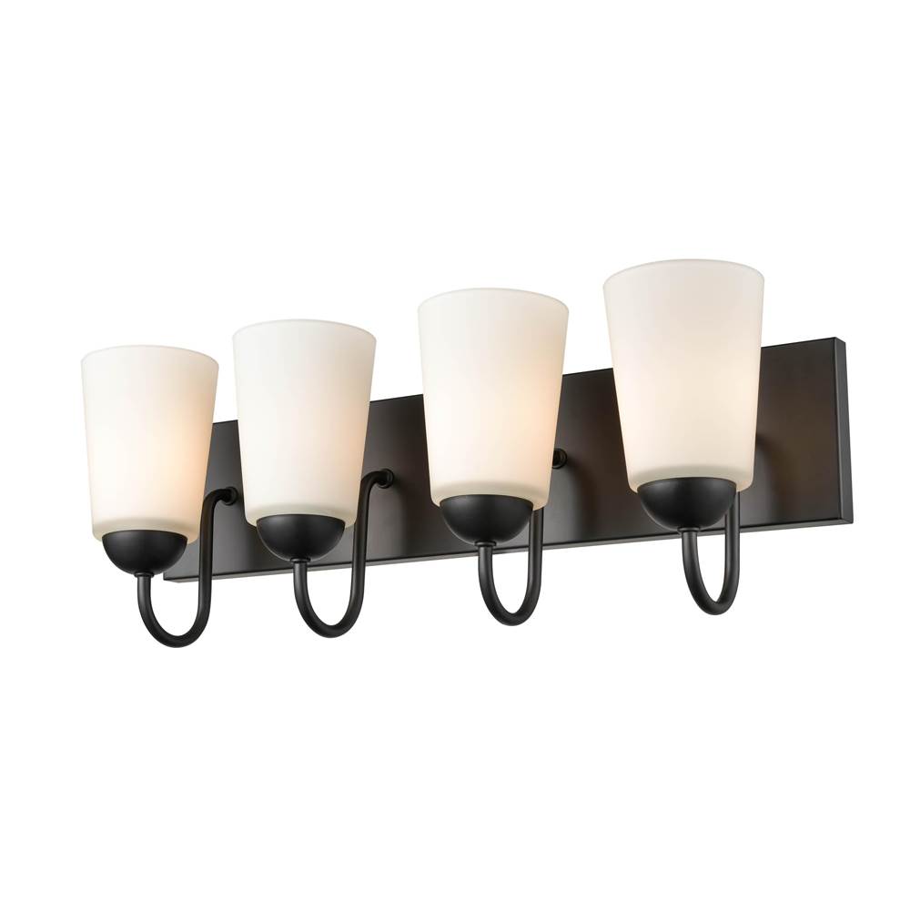 Millennium Lighting 9814-MB Matte Black 4 Light Vanity Image 3
