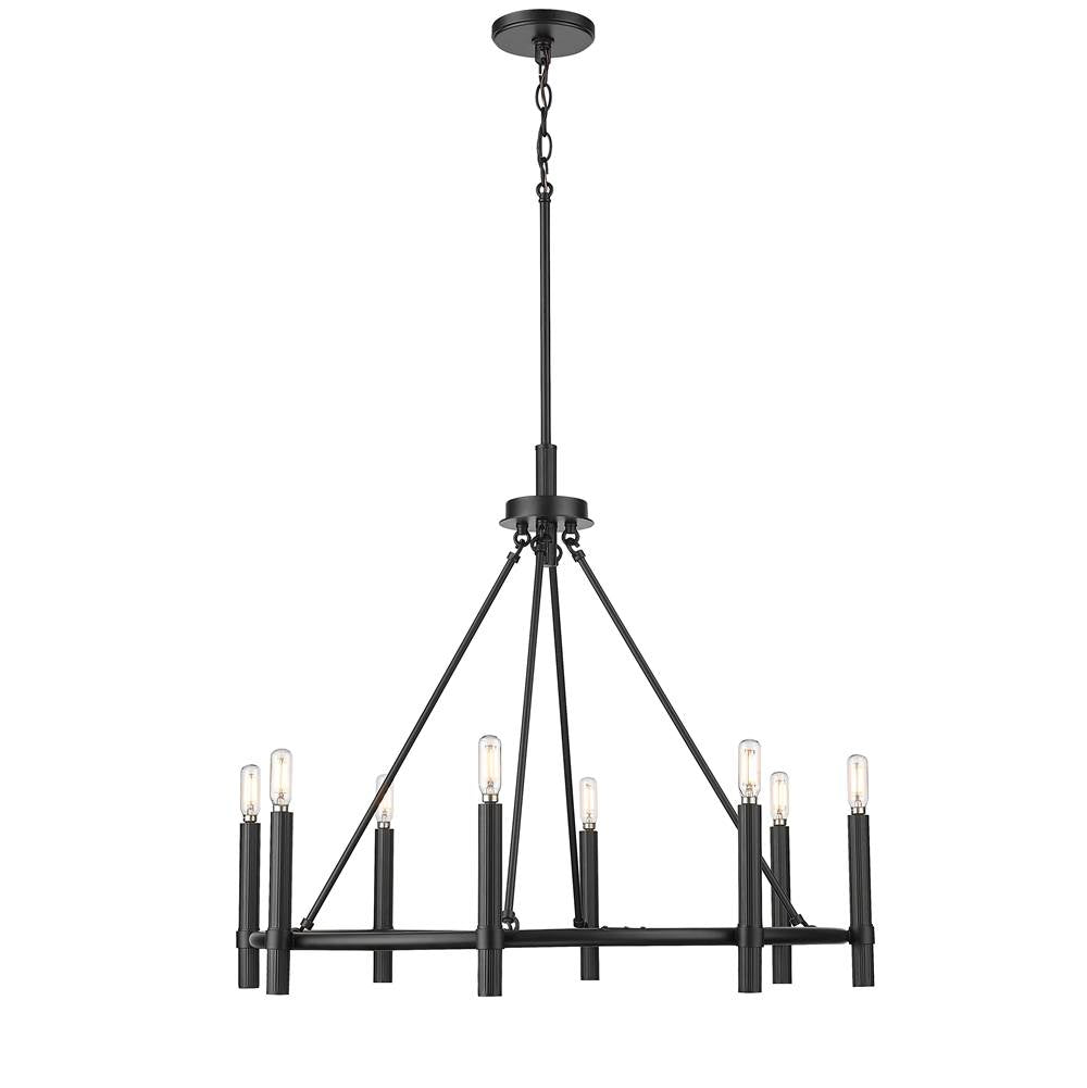Millennium Lighting Skyva 30'' Wide 8-light Chandelier - Matte Black