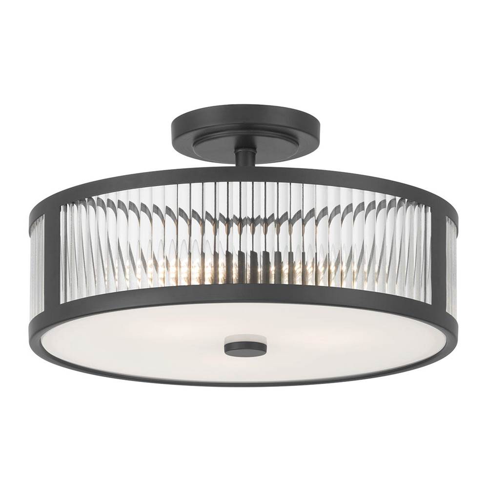 Millennium Lighting 23303-MB Matte Black Ardezia 15.75'' Wide 3-light Semi-flush Mount Image 8