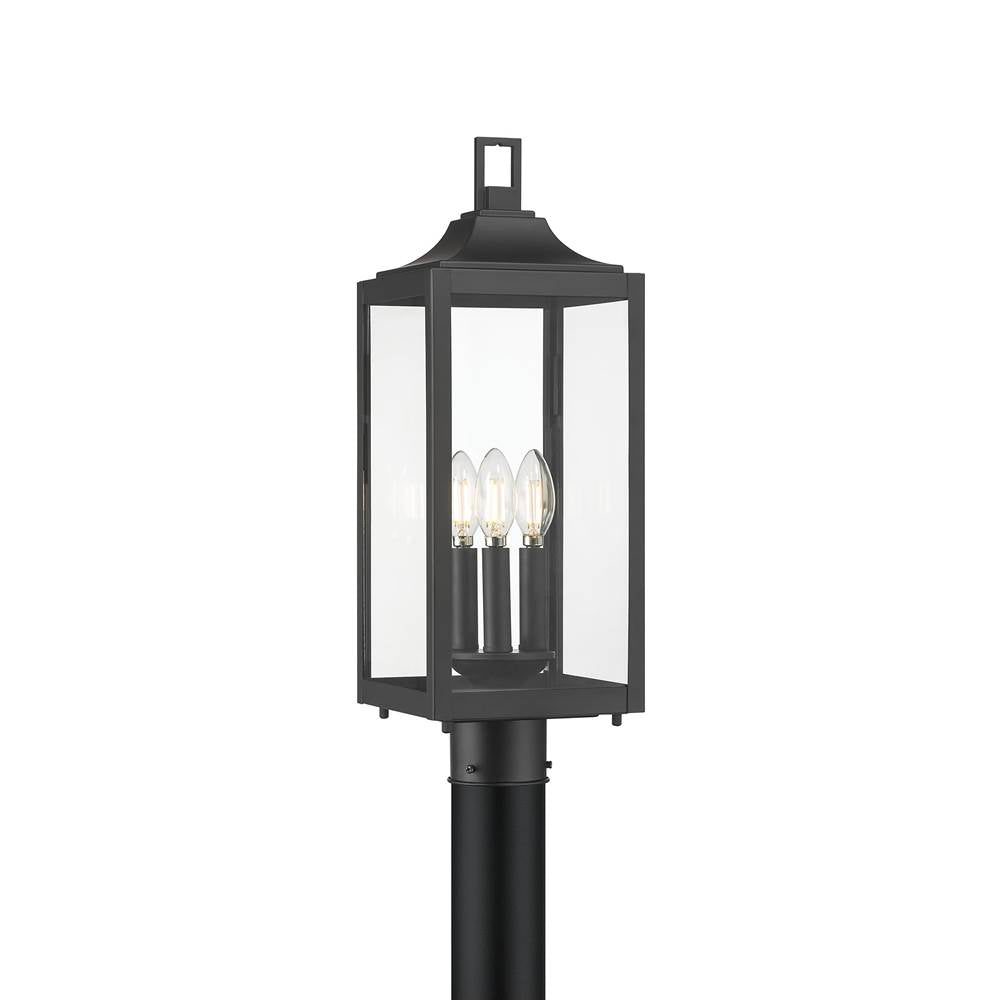 Millennium Lighting 402303-PBK Powder Coated Black Halston 20.5'' High 3-light Outdoor Post Lantern Image 1
