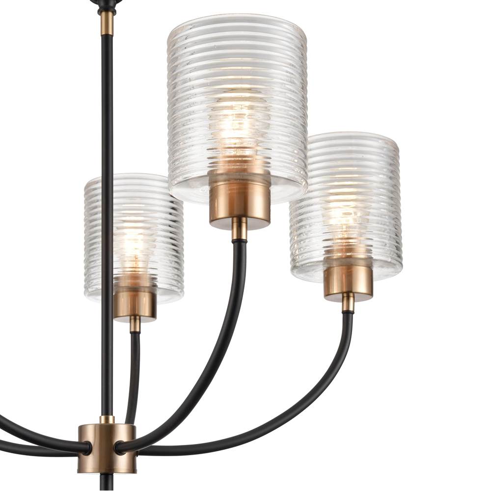 Millennium Lighting 9425-MB/MG Matte Black Modern Gold Chandelier Ceiling Light Image 4