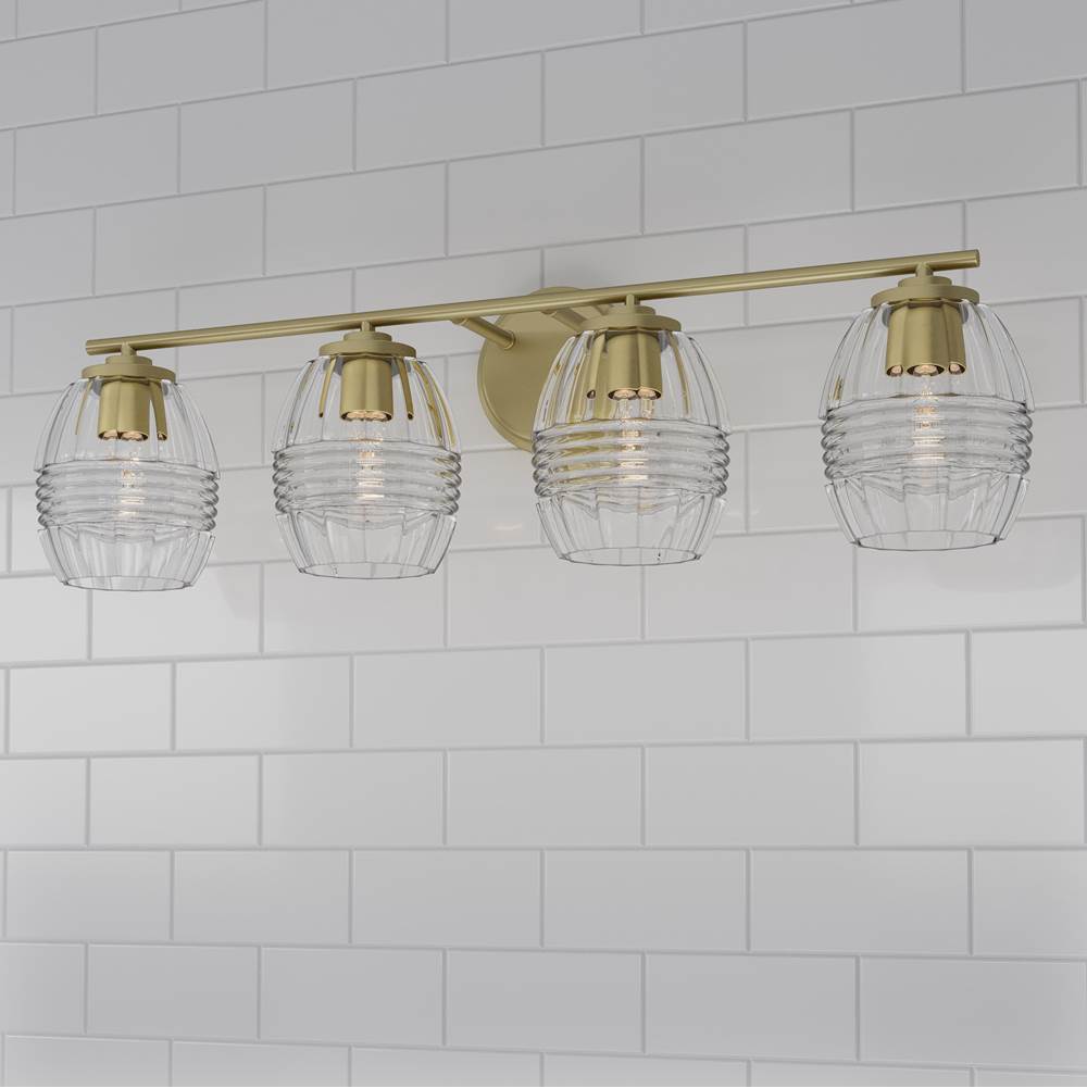 Millennium Lighting 9994-VB Vintage Brass Miravelle 30.5'' Wide 4-light Vanity Image 4