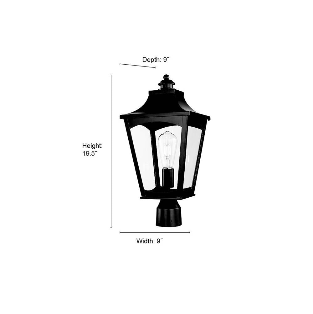 Millennium Lighting 10941-PBK Powder Coated Black Outdoor Post Lantern Image 2