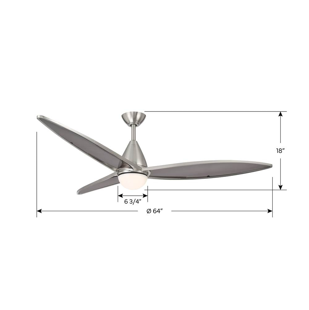 Minka Aire F757L-BN Brushed Nickel Fleur 64'' 5cct Led Ceiling Fan Image 2