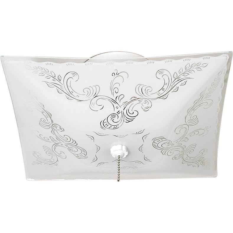 Nuvo  2 Light Square Flush With Pull Chain