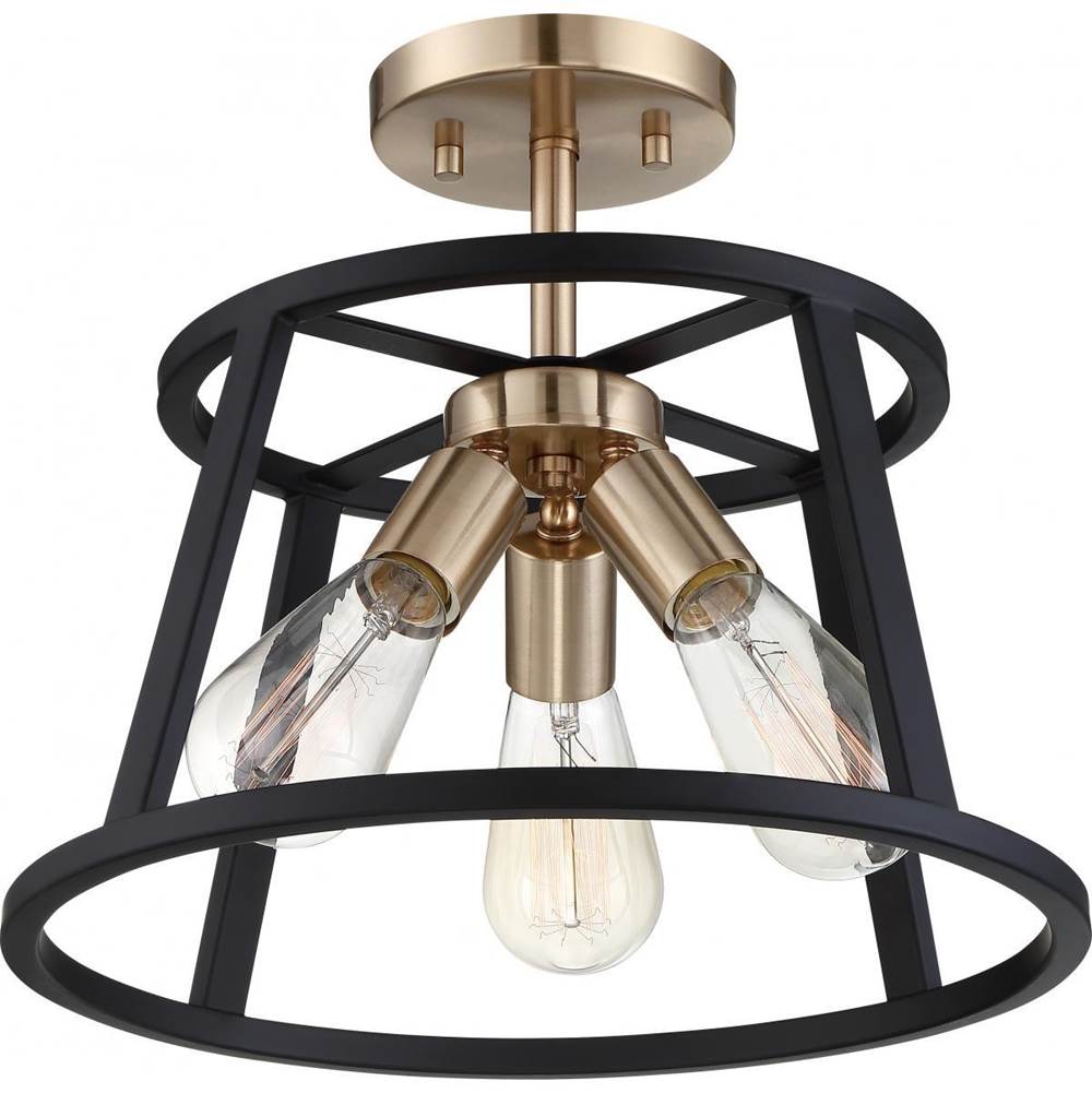 Nuvo Chassis 3 Light Semi Flush Mount