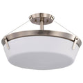 Nuvo Rowen 4 Light Semi Flush; Brushed Nickel Finish; Etched White Glass