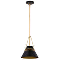 Nuvo Adina 1 Light Small Pendant; Matte Black And Natural Brass Finish