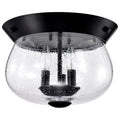 Nuvo Boliver 3 Light Flush Mount; Matte Black Finish; Clear Seeded Glass