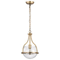 Nuvo Amado 1 Light Pendant; 10 Inches; Vintage Brass Finish; Clear Glass