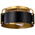 Nuvo Altos 3 Light Semi Flush; 14 Inches; Matte Black And Natural Brass Finish