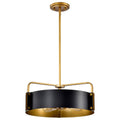 Nuvo Altos 4 Light Medium Pendant; Matte Black And Natural Brass Finish