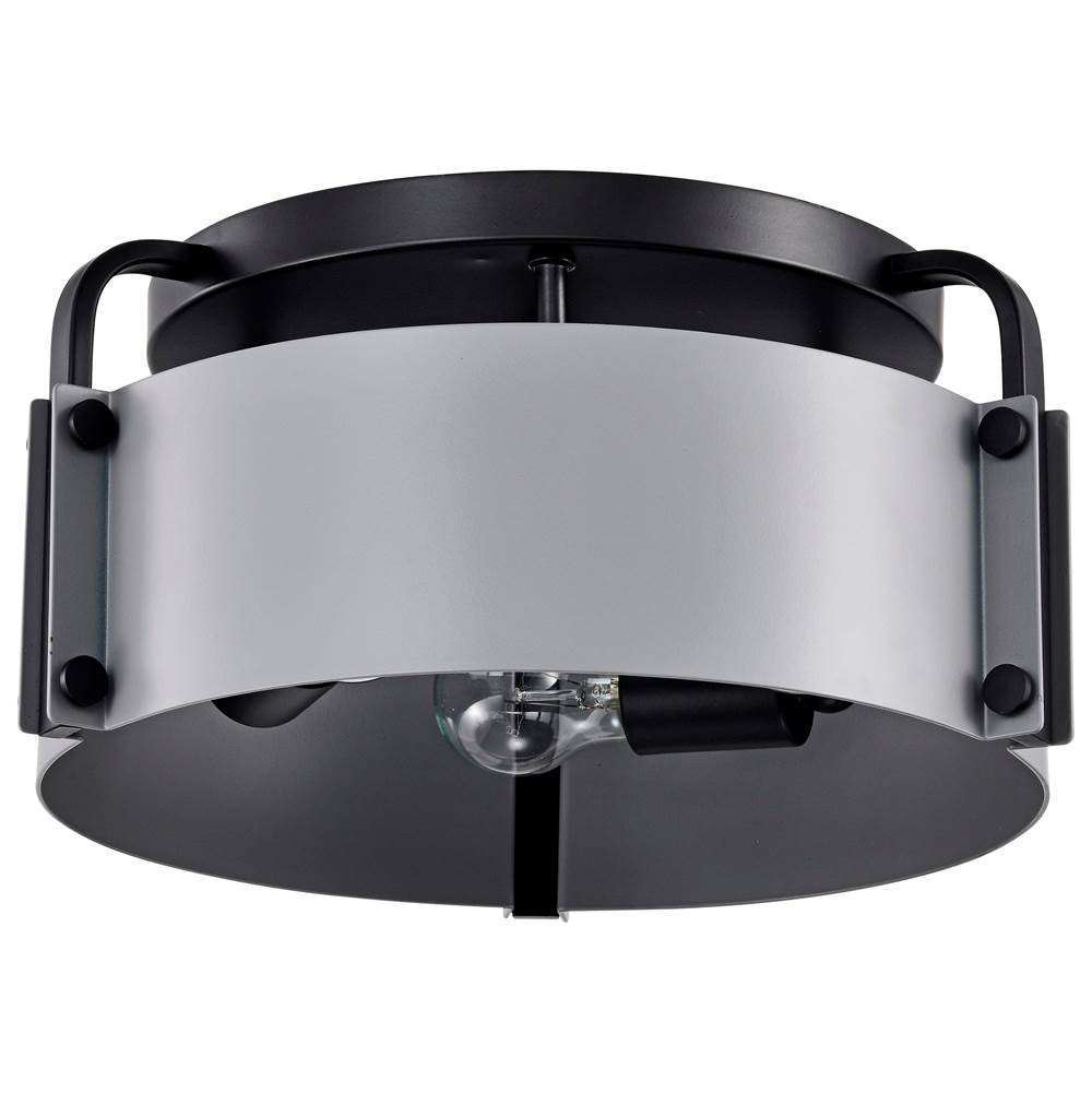 Nuvo Altos 3 Light Semi Flush; 14 Inches; Gray And Matte Black Finish