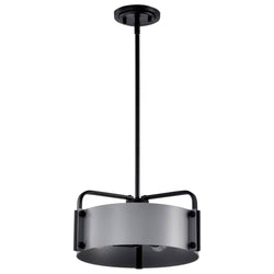 Nuvo Altos 3 Light Small Pendant; Gray And Matte Black Finish