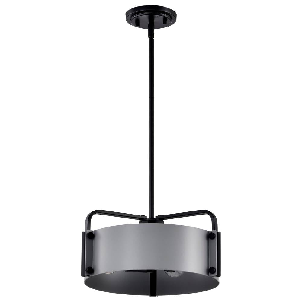 Nuvo Altos 3 Light Small Pendant; Gray And Matte Black Finish