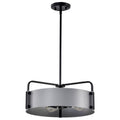 Nuvo Altos 4 Light Medium Pendant; Gray And Matte Black Finish