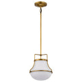 Nuvo Valdora 1 Light Pendant; 10 Inches; Natural Brass Finish; White Opal Glass