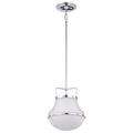 Nuvo Valdora 1 Light Pendant; 10 Inches; Polished Nickel; White Opal Glass