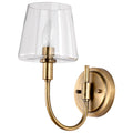 Nuvo Brookside 1 Light Sconce; Vintage Brass Finish; Clear Glass