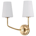 Nuvo Cordello 2 Light Sconce; Vintage Brass Finish; Etched White Opal Glass