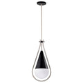 Nuvo Admiral 1 Light Pendant; 10 Inches; Matte Black And Brushed Nickel Finish; White Opal Glass