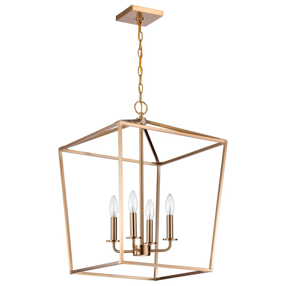 Nuvo Emma 4 Light Small Pendant; Burnished Brass Finish