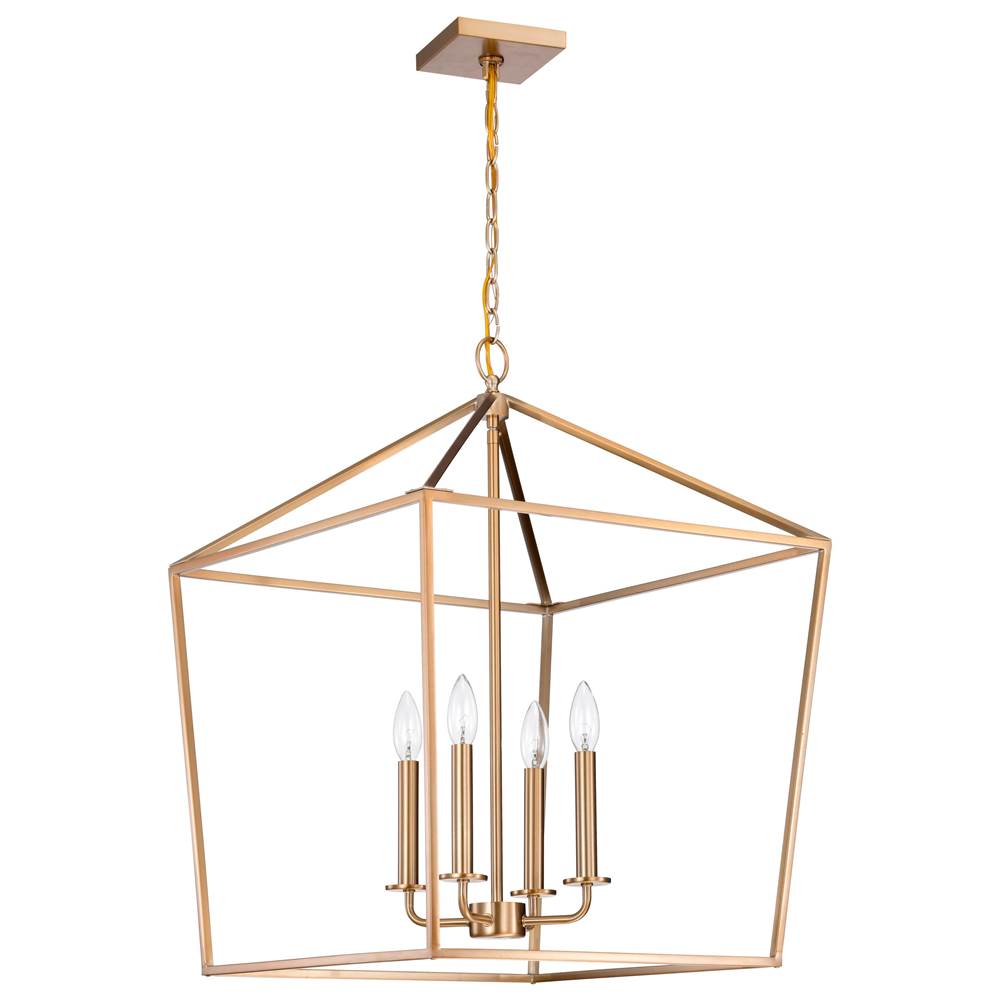 Nuvo Emma 4 Light Large Pendant; Burnished Brass Finish