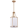 Nuvo Easton 1 Light Pendant; Burnished Brass Finish; White Linen Shade