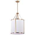 Nuvo Easton 3 Light Pendant; Burnished Brass Finish; White Linen Shade