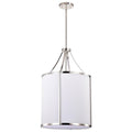 Nuvo Easton 3 Light Pendant; Polished Nickel Finish; White Linen Shade