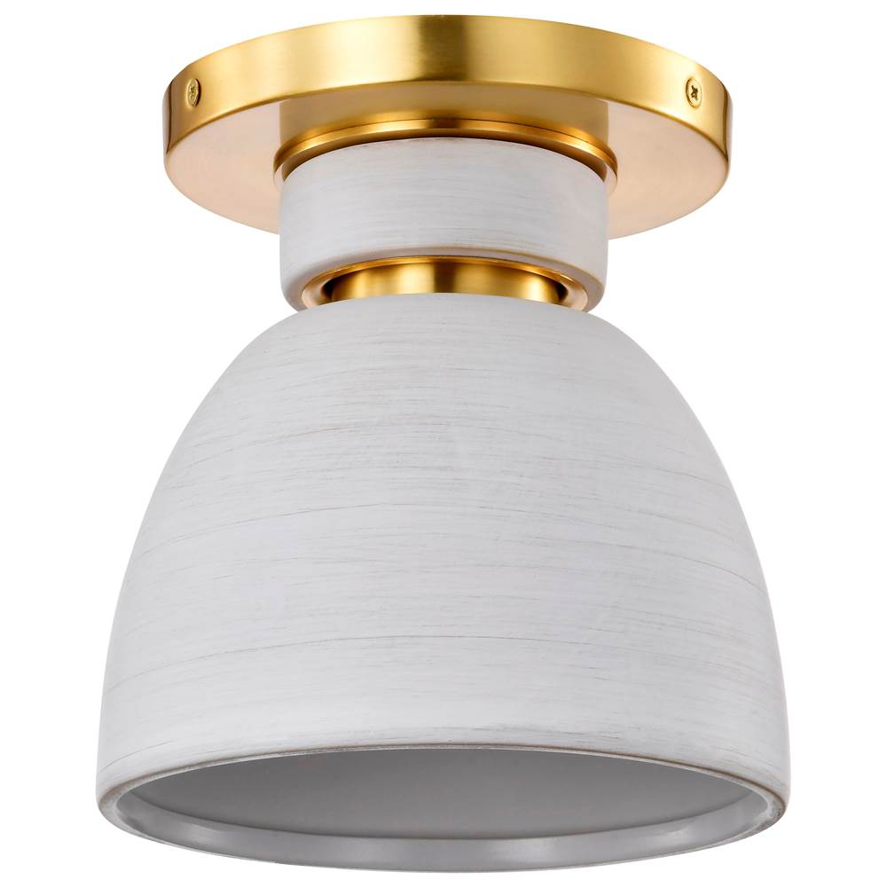 Nuvo Collins; 8 Inch Flush Mount; Ceramic With Gold Accents