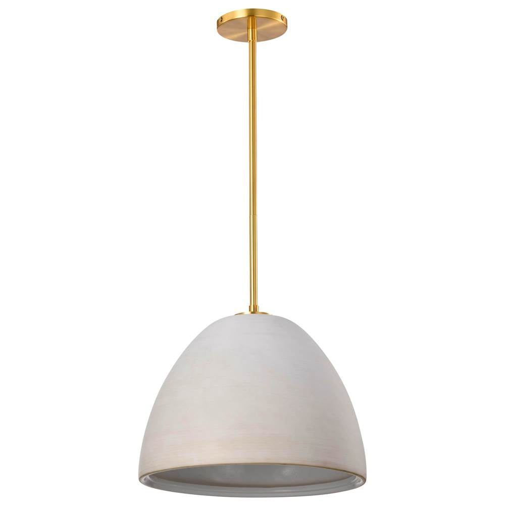 Nuvo Collins; 14 Inch Pendant; Ceramic With Gold Accents