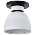 Nuvo Collins; 8 Inch Flush Mount; Ceramic With Silver Accents
