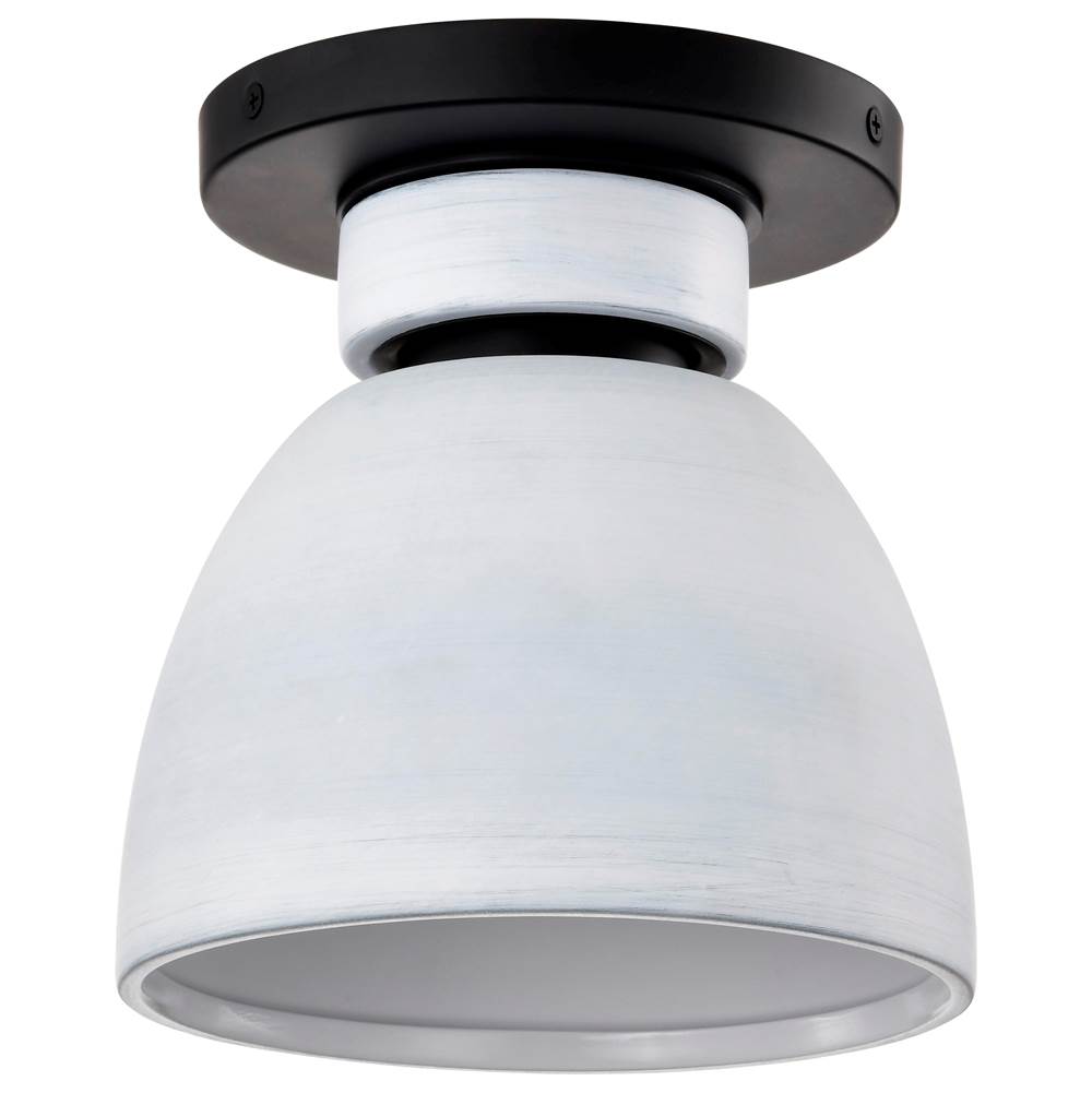 Nuvo Collins; 8 Inch Flush Mount; Ceramic With Silver Accents