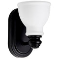 Nuvo Russel; 1 Light Vanity; Matte Black With Satin White Glass