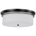 Nuvo Warren; 15 Inch Flush Mount; Gun Metal With Satin White Glass