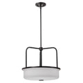 Nuvo Warren; 17 Inch Pendant; Gun Metal With Satin White Glass