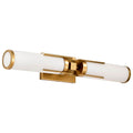 Nuvo Roselle; 2 Light Vanity; Natural Brass With White Glass