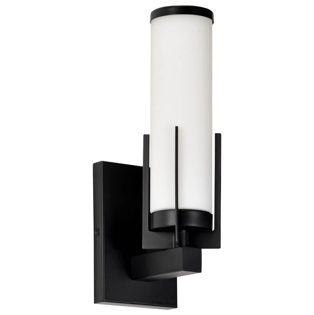 Nuvo Roselle; 1 Light Vanity; Matte Black With White Glass