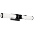 Nuvo Roselle; 2 Light Vanity; Matte Black With White Glass