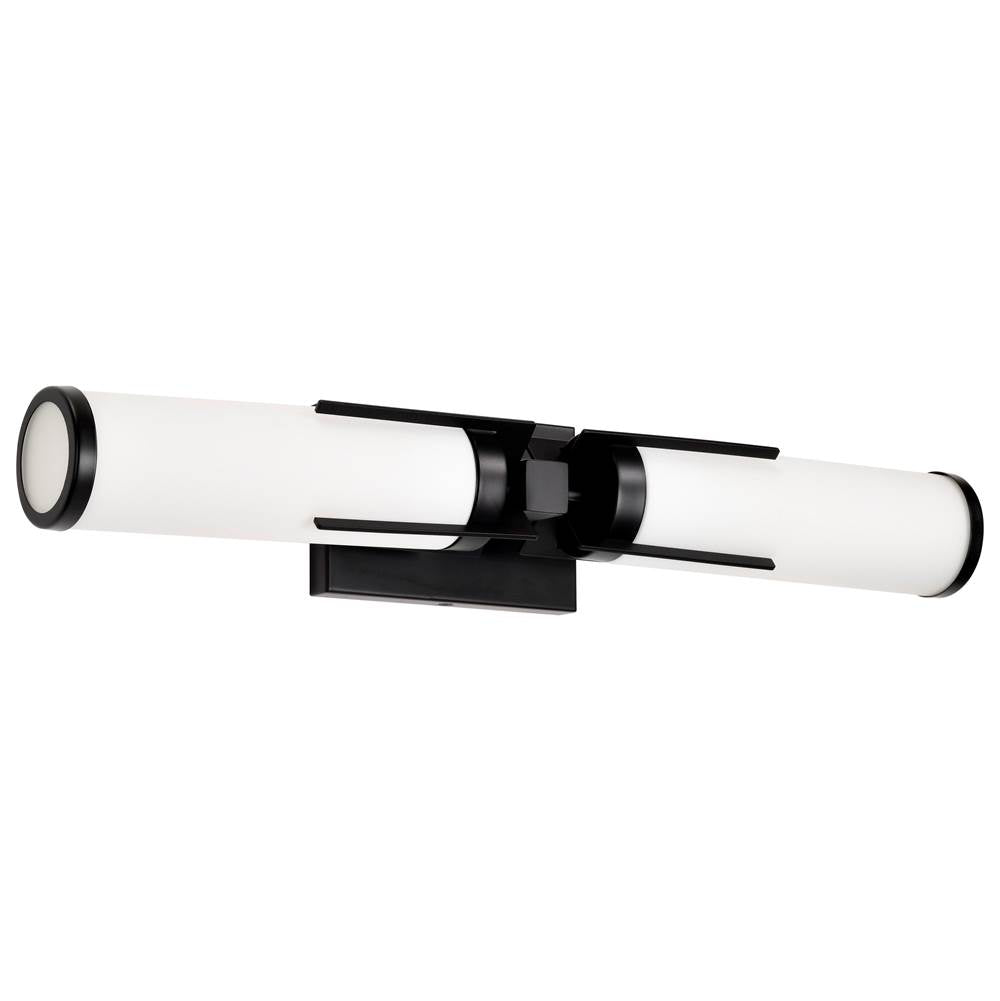 Nuvo Roselle; 2 Light Vanity; Matte Black With White Glass