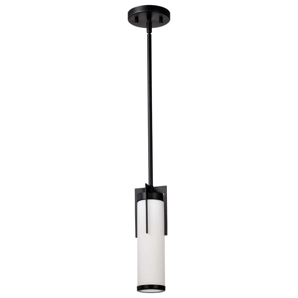 Nuvo Roselle; Mini Pendant; Matte Black With White Glass