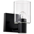 Nuvo Clarksville; 1 Light Vanity; Matte Black With Clear Glass