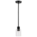 Nuvo Clarksville; 5 Inch Mini Pendant; Matte Black With Clear Glass