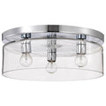 Nuvo Marlowe; 15 Inch Flush Mount; Polished Nickel With Clear Glass