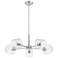 Nuvo Marlowe; 28 Inch 5 Light Chandelier; Polished Nickel With Clear Glass