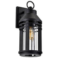 Nuvo Wilton; 1 Light Large Wall Lantern; Matte Black With Clear Seeded Glass