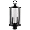 Nuvo Broadstone; 2 Light Post Top; Matte Black With Clear Seeded Glass