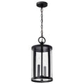 Nuvo Broadstone; 2 Light Hanging Lantern; Matte Black With Clear Seeded Glass