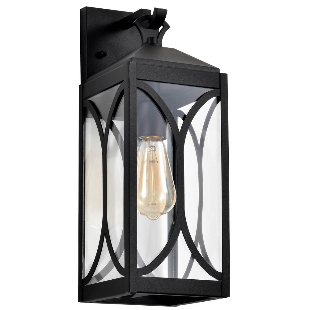 Nuvo Oaklyn; 1 Light Medium Wall Lantern; Matte Black With Clear Glass